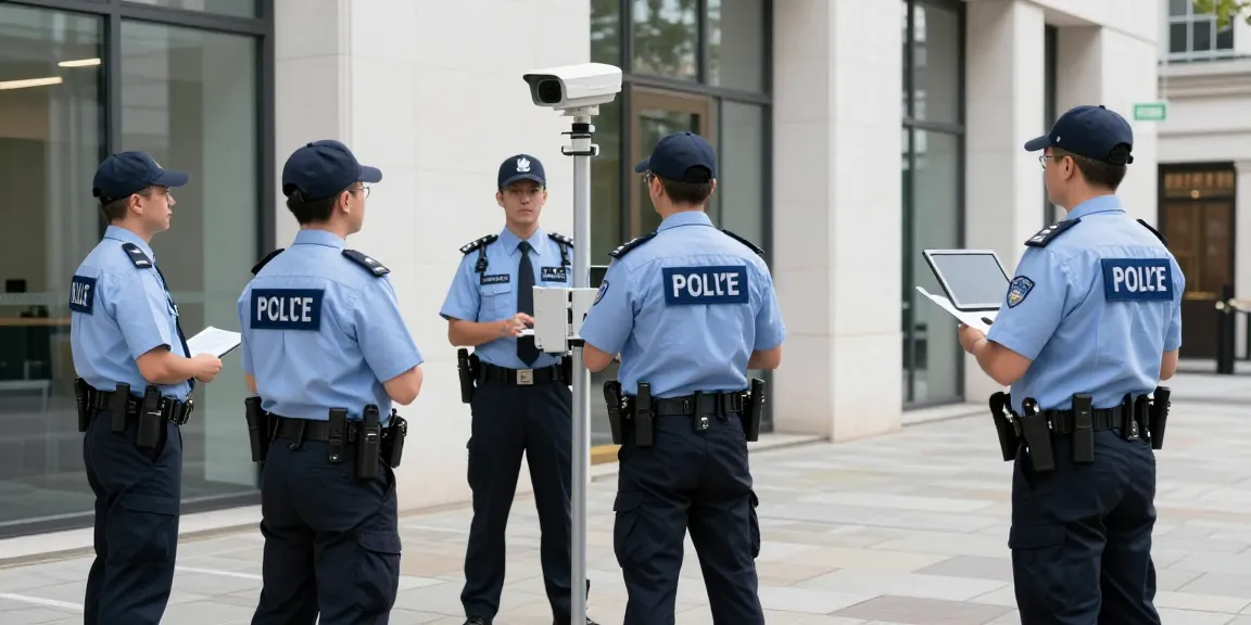 Experienced security services team inspecting a local business site in London.