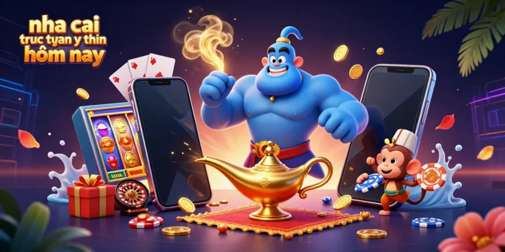Engaging scene showcasing nha cai truc tuyen uy tin hôm nay with vibrant casino elements and characters